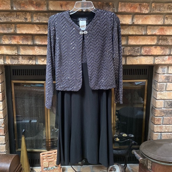 NWT K petite Collection black dress with Jacket 6P - Picture 1 of 7